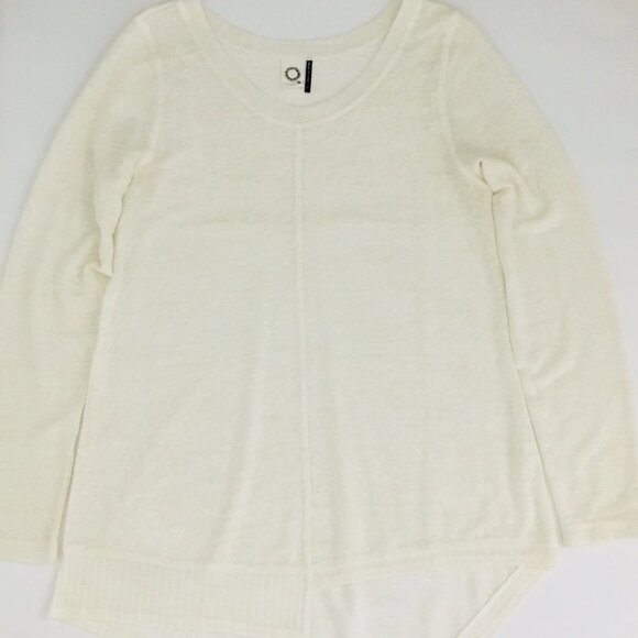 Anthropologie Akemi+Kin Asymmetrical Hi Low Off-White Pull-Over Sheer Tunic - M - Picture 5 of 8